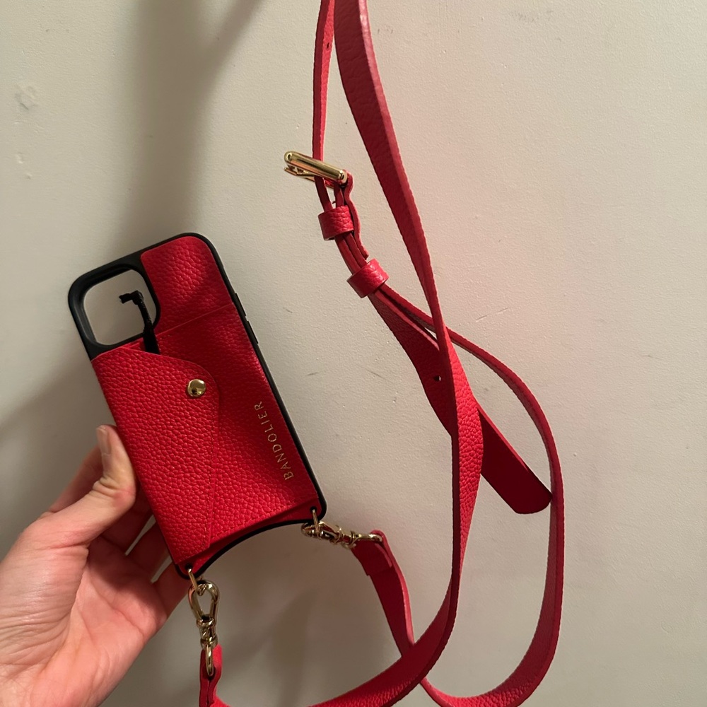 Bandolier Red Crossbody Phone Case with Strap - iPhone 13 mini